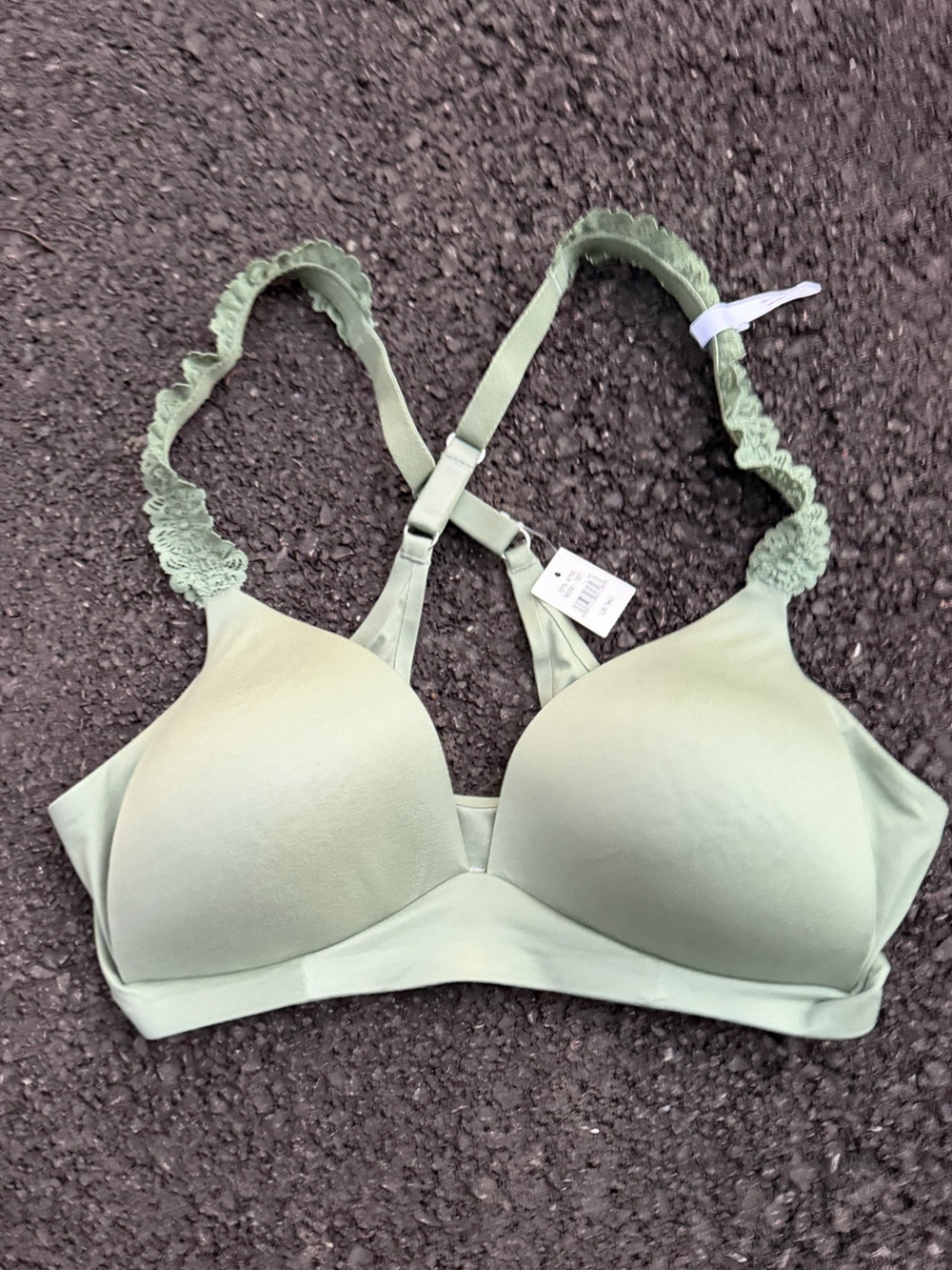 NWT Aerie Sage Green Lace-Trim Bralette